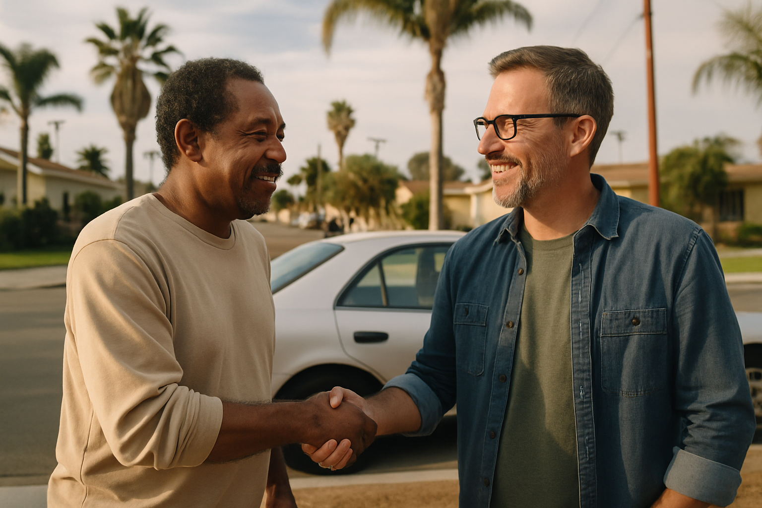 Vehicle donation moment in Oxnard